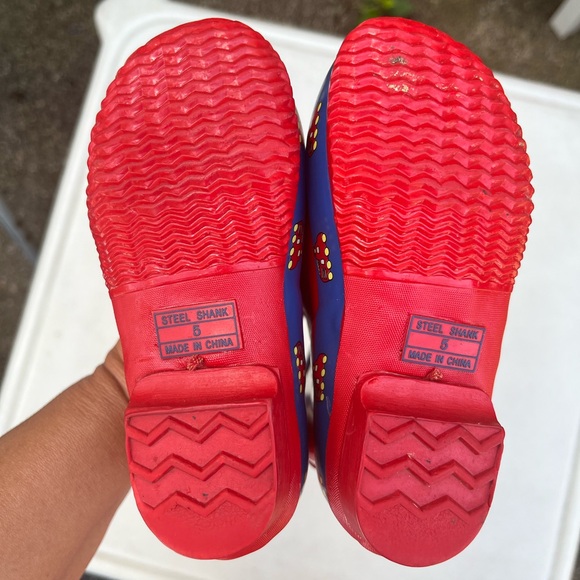 Rubber rain firefighter boots size 5 kids boys - Picture 5 of 14